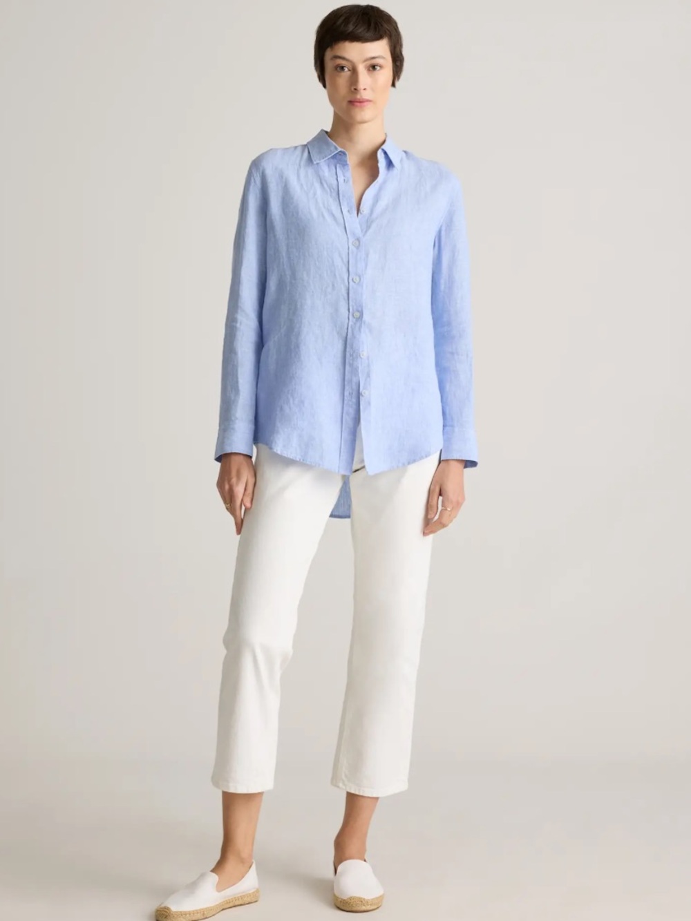 Quince 100% European Linen Button Down Shirt Sz:L Light Blue - Picture 4 of 11